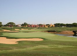 Sand traps are a prominent feature of the Lomas golf course