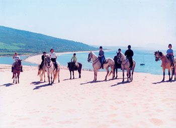Horse riding on the dunes